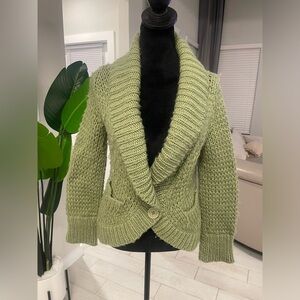 Fisherman Out of Ireland 100% Wool chunky knit Sweater cardigan S